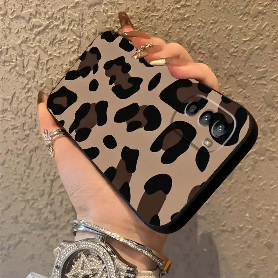 Leopard Print Black Soft Phone Cover Case