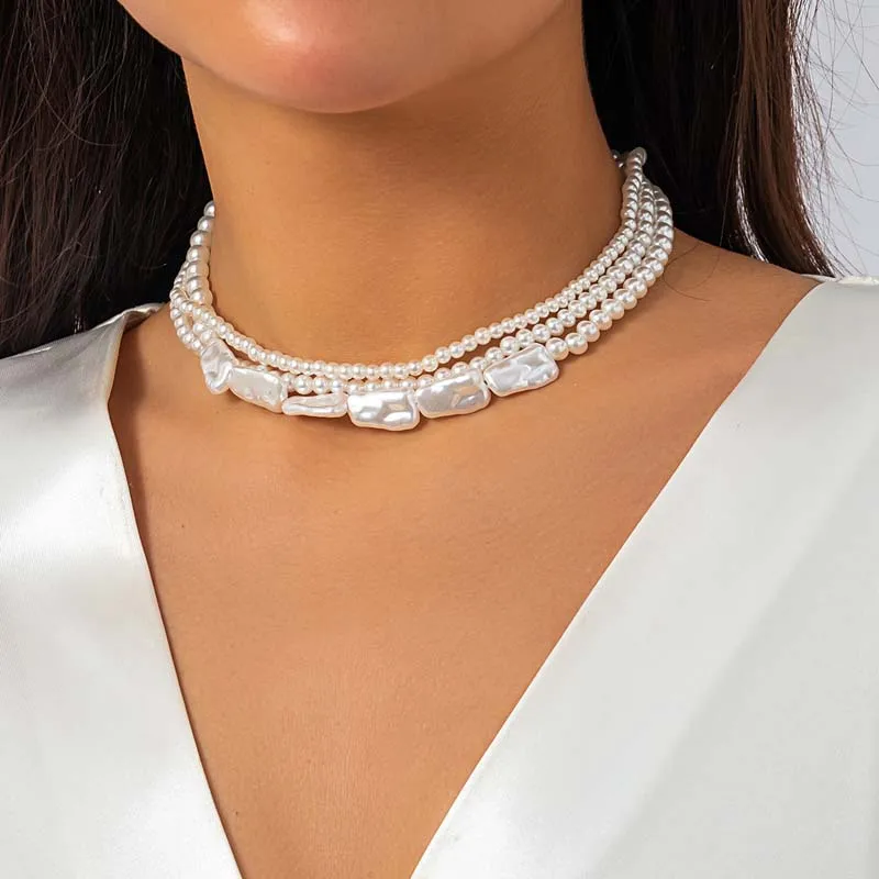 Collana Girocollo Di Perle Finte BBTO – 8 Mm, Bianca, Lunghezza 45-50 Cm, Vintage E Elegante Per Sposa