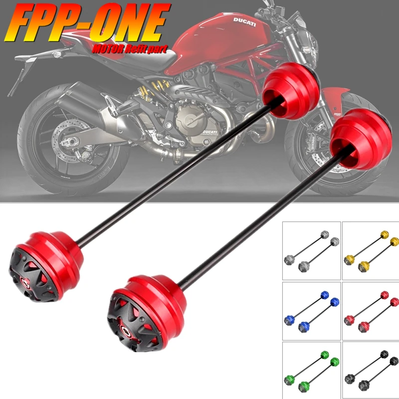 

Front Rear Wheel Protector Axle Fork Crash Slider For DUCATI Monster 620 695 696 795 796 797 821 / 749 999 999 S R