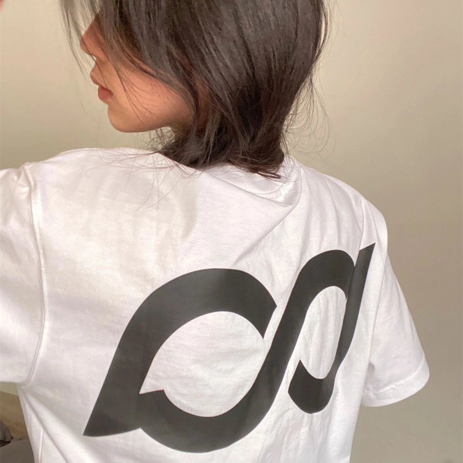 

Korean Version of The New White Letter Printed Short-sleeved T-shirt Women Summer Y2K Street Hip-hop Personality Trend Loose Top