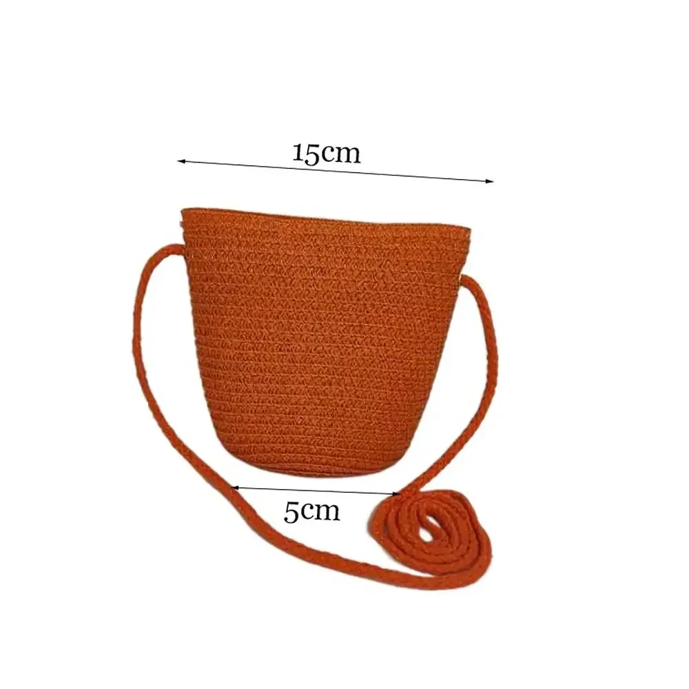 Fashion Straw Crossbody Bag Large Capacity Soft Handle Single Shoulder Bag Simple Straw Handbag Outdoor