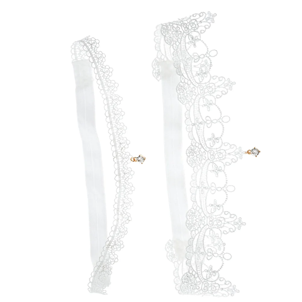 

2 Pcs Bridal Garter Leg Band Suit Rhinestone Ornaments Lace Accessories Belt Wedding