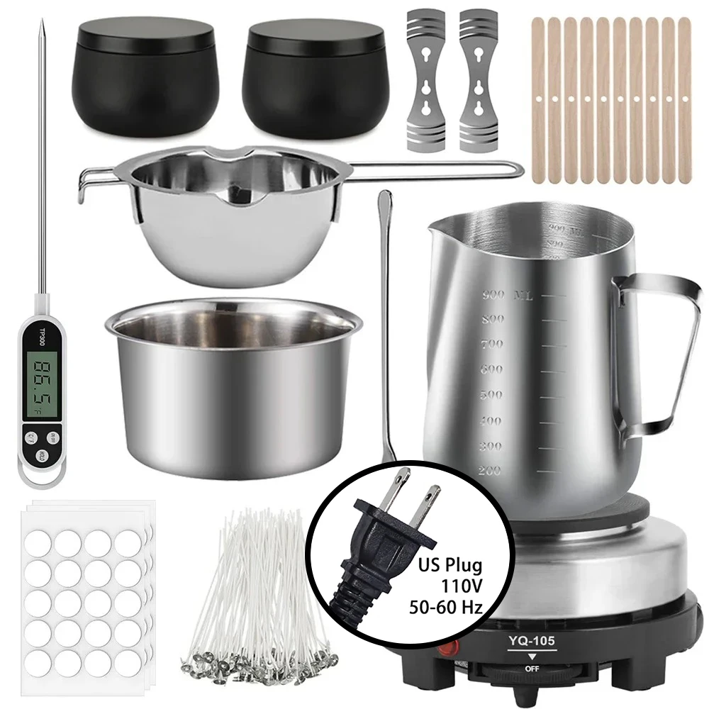 Comprehensive DIY Candle Crafting Kit with Wax Melting Equipment and Accessories
