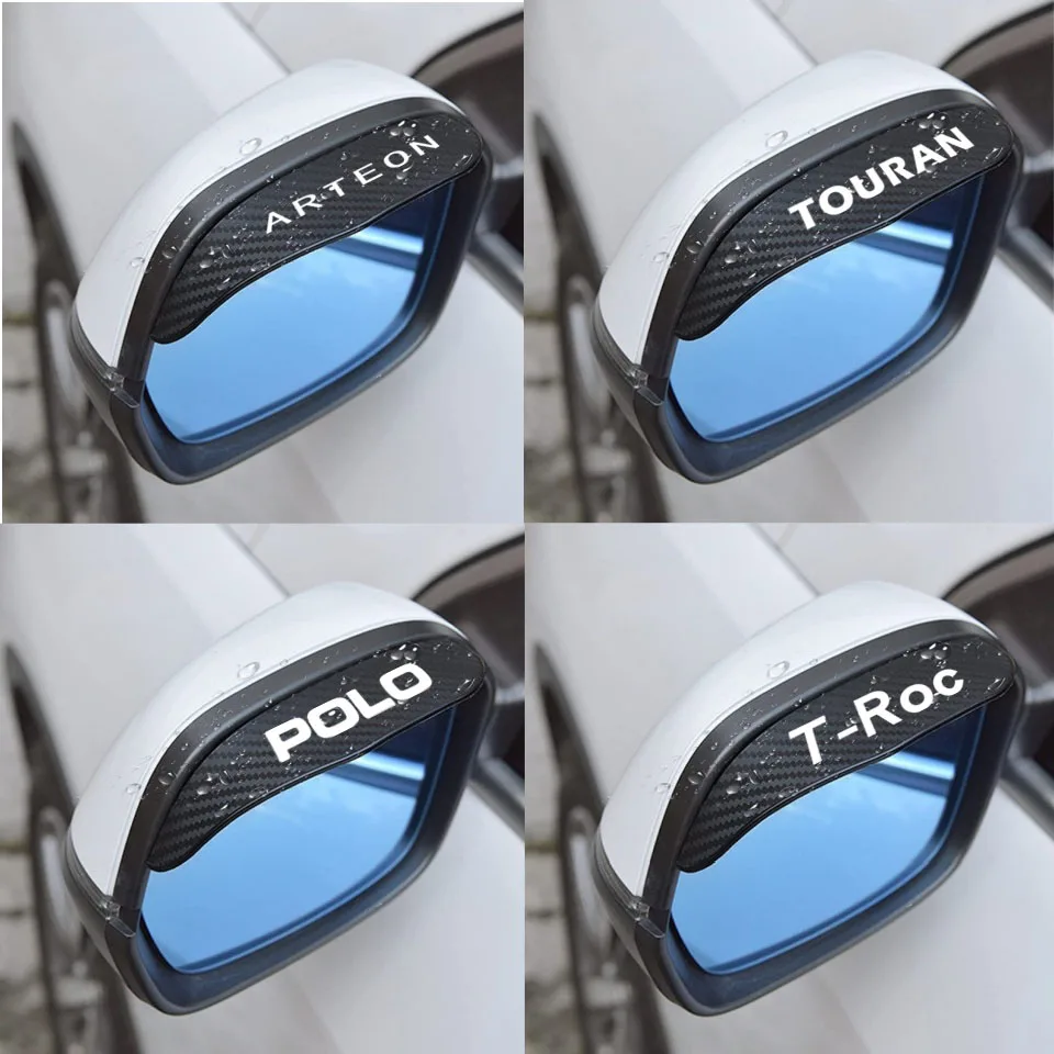 Car Rearview Mirror Rain Eyebrow for Volkswagen VW Tiguan GOLF POLO PASSAT T-ROC TOURAN T-cross ARTEON JETTA 4MOTION SCIROCCO