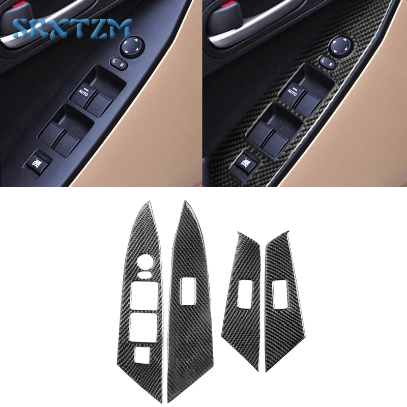 

Car Styling Door Armrest Panel Cover Trim Window Glass Lift Buttons Frame Sticker For Mazda 3 Axela 2010 - 2013 Auto Accessories