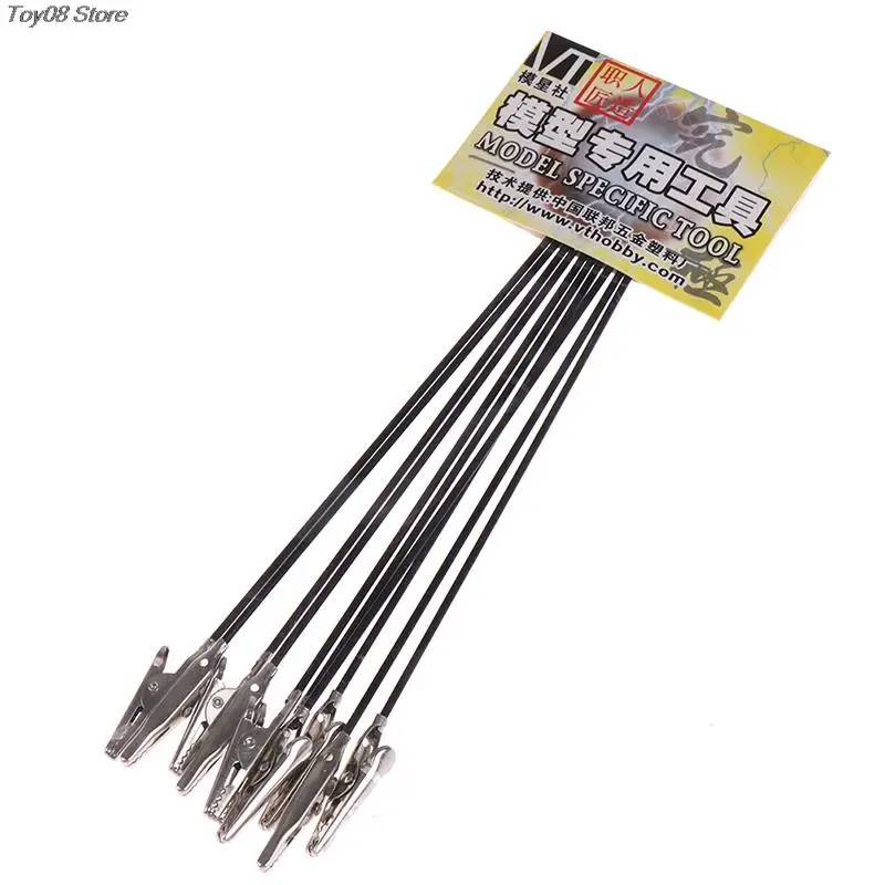 Alligator Clip Airbrush Modeler Color Painting Sticks Metal 17.8cm for Gundam Model Building Kits Tools 10/20x model tools model building parts