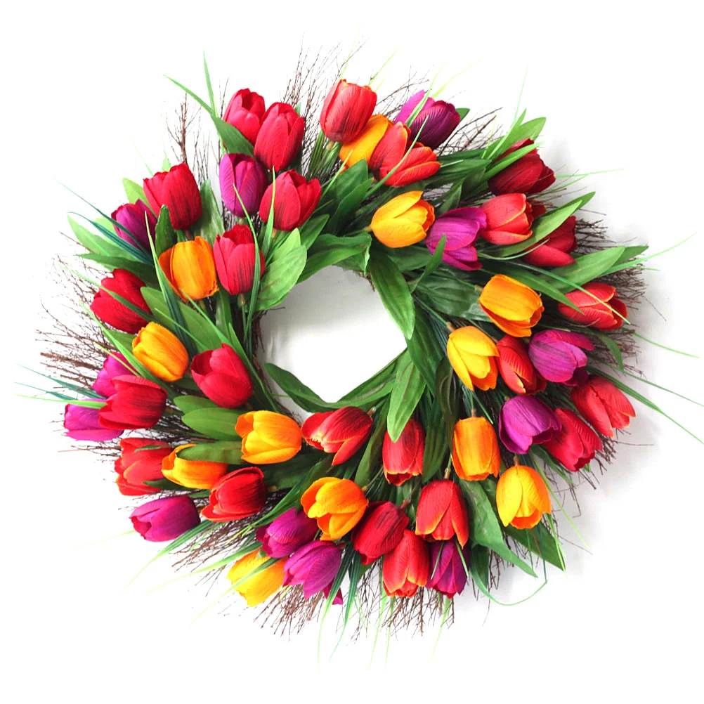 

1pc Front Door Decor Wreath Door Wreaths for Front Door Outside Summer Flower Door Wreath Artificial Floral Wreath for
