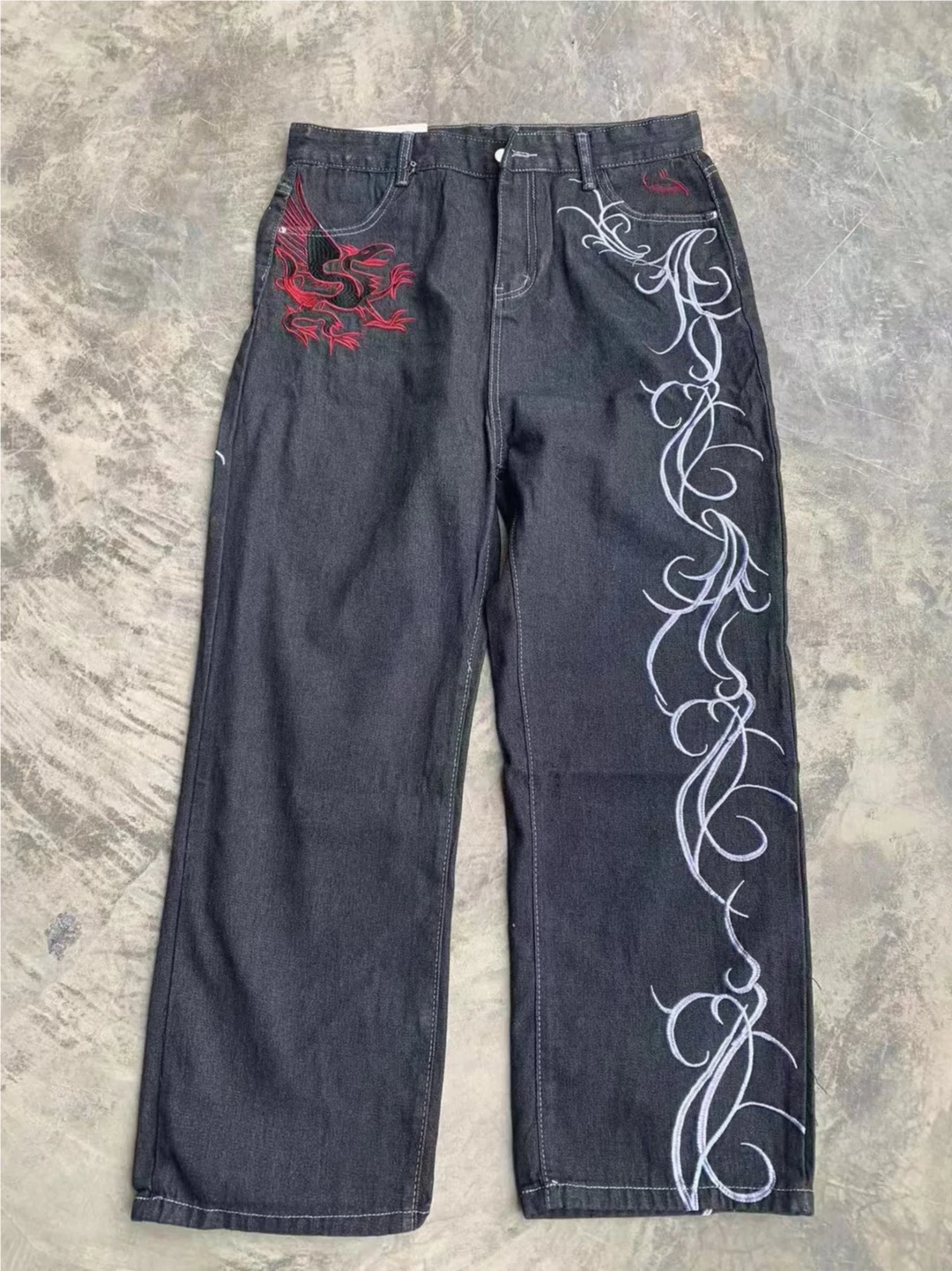 2024 하라주쿠 긴 스트라이프 스케이트보드 소년 자수 청바지, 남성 및 여성용 스트리트 힙합, 느슨한 y2k 스트레이트 청바지 호스 Best5 2024 하라주쿠 긴 스트라이프 스케이트보드 소년 자수 청바지, 남성 및 여성용 스트리트 힙합, 느슨한 y2k 스트레이트 청바지 호스 Best5