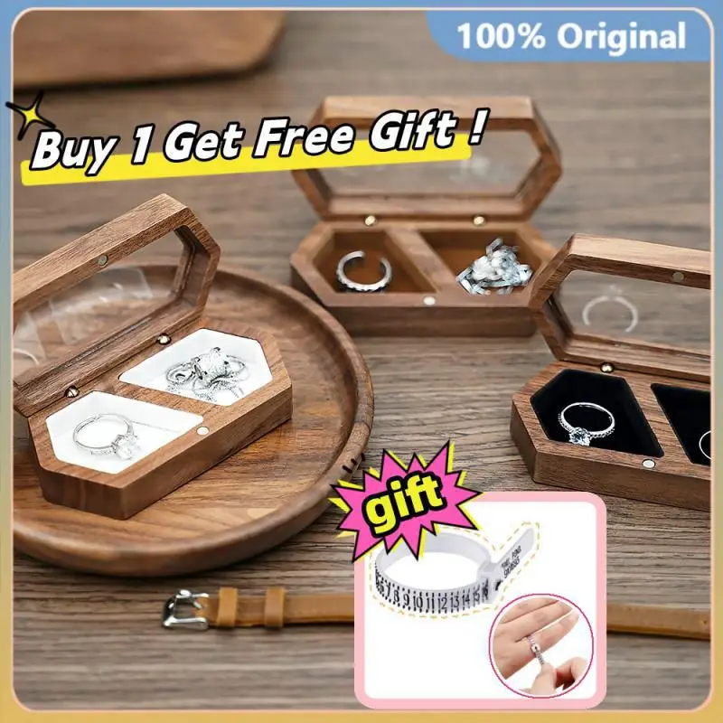 

Wooden Ring Box Jewelry Storage Box Engagement Wedding Ceremony Rings Proposal Rings Wedding Gift Desktop Storage Organization