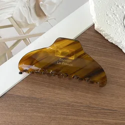 Vintage Geometric Arc Hair Claw Clip - Large Acetate Accessory (Brown)