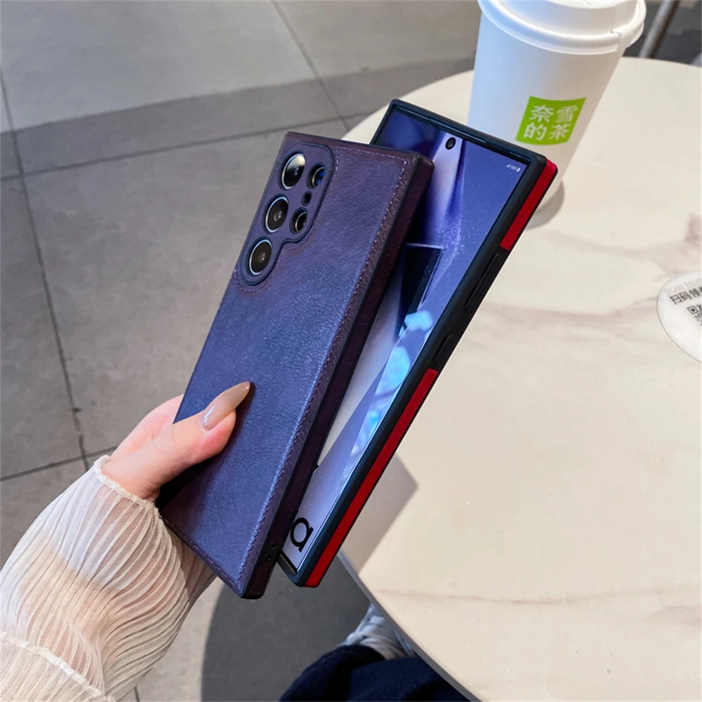 Luxury Matte Retro Leather Case with Camera Protection and Shockproof Soft Bumper – Business Edition