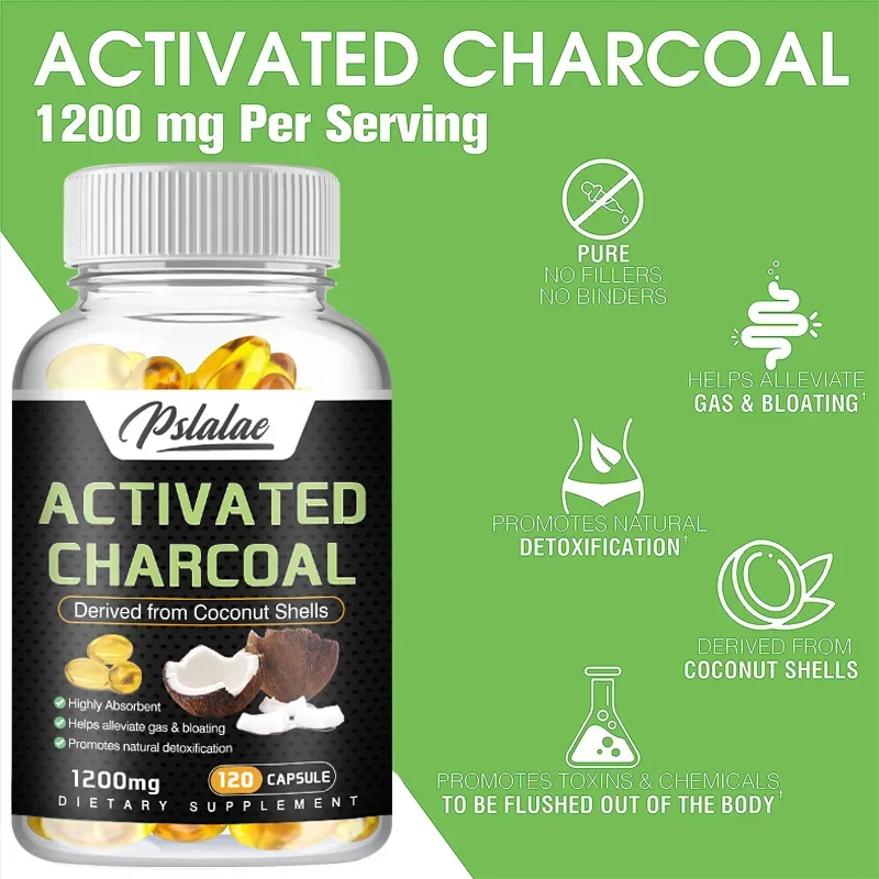 ActivatedCharcoal1200MgHelpsRelieveGasandBloatingandPromotes