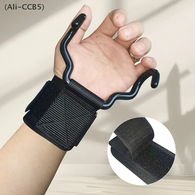 Workout Wrist Hooks 1 Pair Pull-Up Assistance Straps with Heavy Duty Carabiner for Home Gym Deadlifts & Bar Training