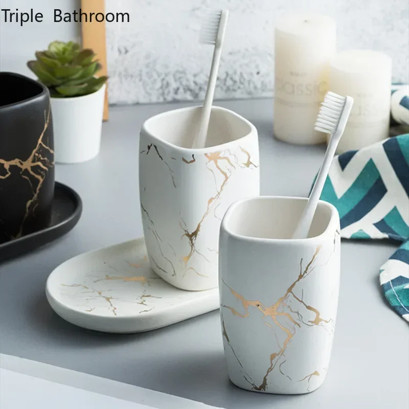 Nordisches Keramik Zahnputzbecher Set Für Das Badezimmer_voghion.com