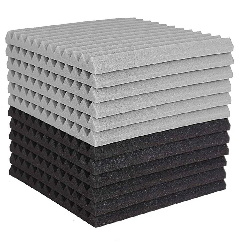 

72 Pcs Acoustic Foam Board,Studio Wedge Tile,Acoustic Foam Soundproof Pyramid Studio Treatment Wall Panel 2.5X30x30cm