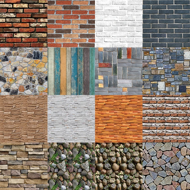 Buy Stone Brick Wallpaper 3D PVC Wall Stickers Paper Self Adhesive