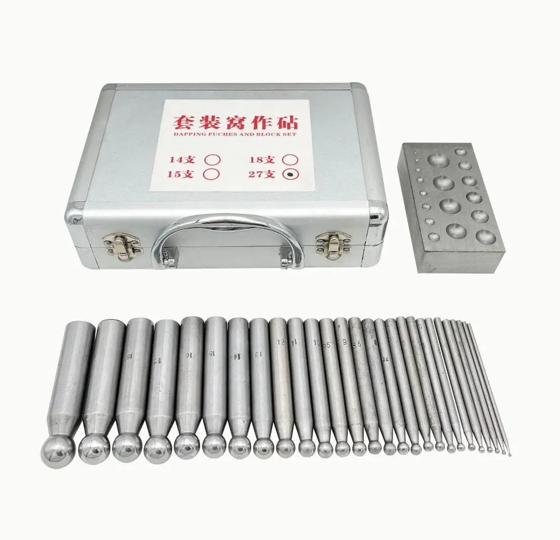 18PCS 14pc 27 pieces Steel Dapping Doming Punch Set Doming Punches and