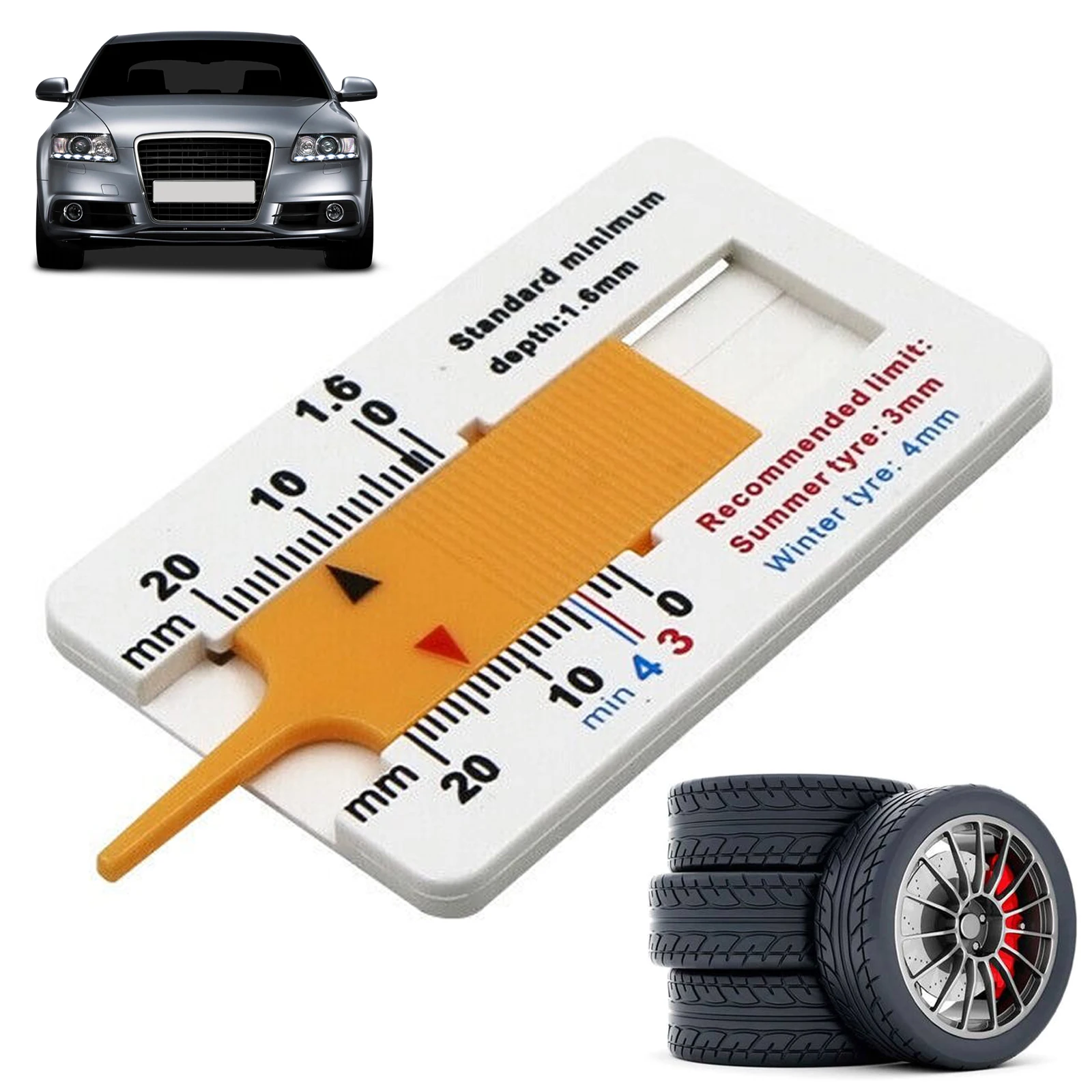A daily low price store 020mm Car Tyre Tire Tread Depth Gauge Caliper