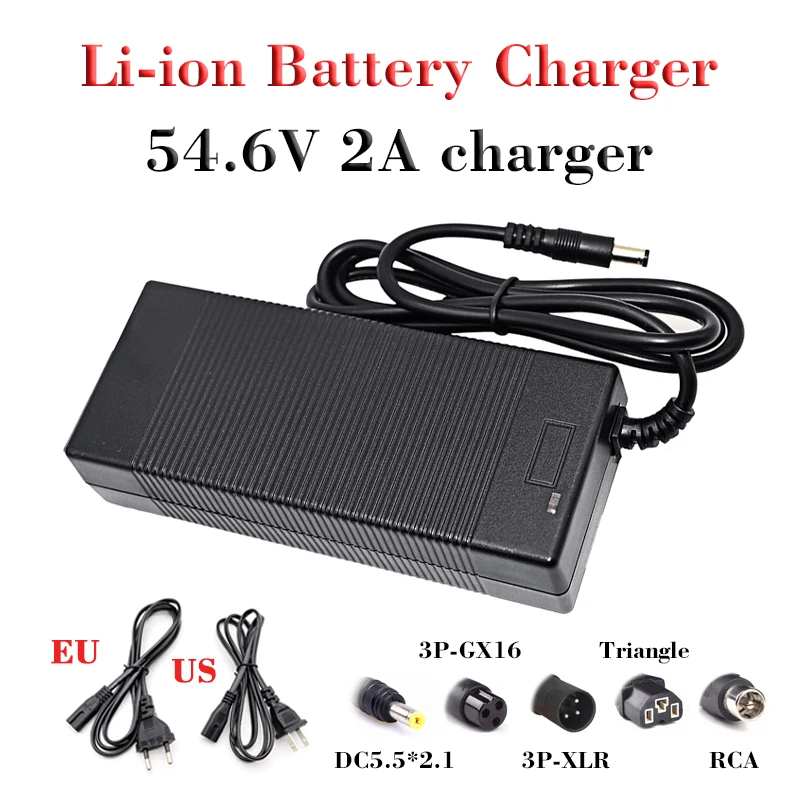 48v 2a Lithium-ion Battery Charger 13s 54.6v Ebike Charger Ac 100-240v Dc  5.5*2.1mm Converter Power Supply Adapter Eu/us/au/uk - Chargers - AliExpress