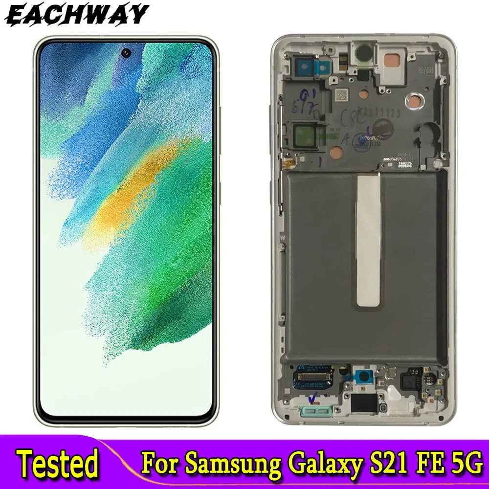 

AMOLED For Samsung Galaxy S21 FE 5G LCD Touch Screen Digitizer Assembly With Frame Replacement Suitable For Samsung S21FE LCD