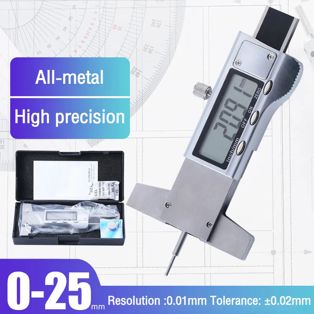 Digital Car Tyre Tire Tread Depth Gauge Meter Measurer Tool Caliper Thickness Gauges Tread Brake Pad Shoe Tire Monitoring System