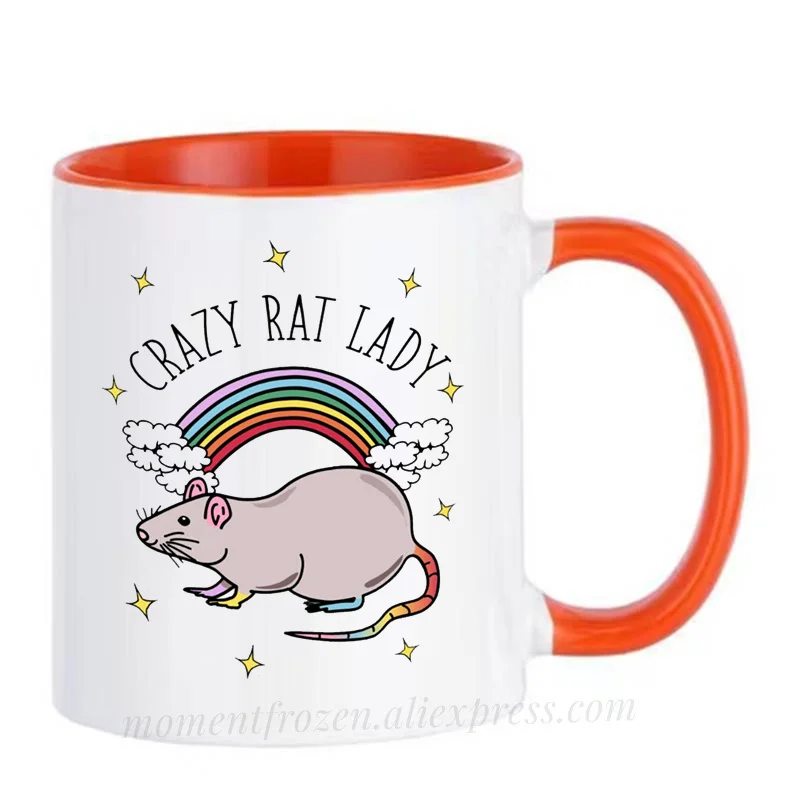 

Crazy Rat Lady Cup Caffeine Cocoa Coffee Mugs Tea Mugen Friend Gifts Home Decal Milk Tableware Coffeeware Teaware Beer Drinkware