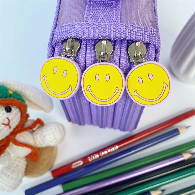 48 Slots School Pencil Case Supplies for Girls Boys Pencilcase Stationery Organizer 3 Compartment Pen Box Holster Bag Acsesories