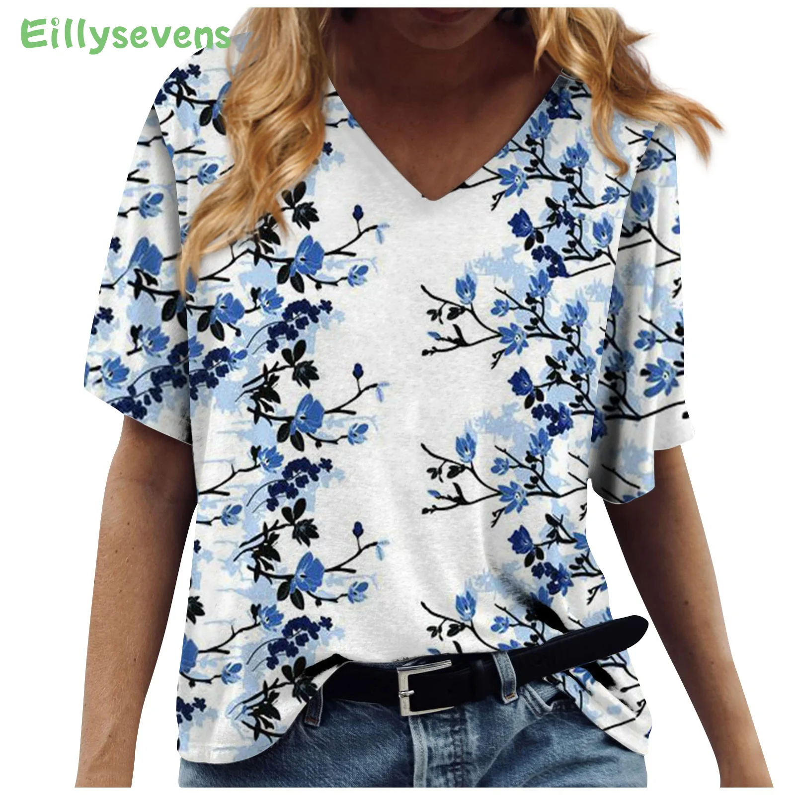 Estate Stampa Floreale Abbigliamento Donna Casual Maglietta Allentata Per Le Donne Vestiti Di Moda Coreani Donne Ropa Mujer Oferta Envio Gratis