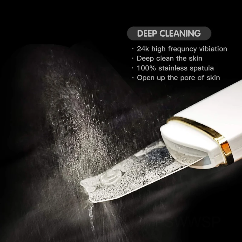 Ultrasonic Skin Scrubber Peeling Blackhead Remover Deep Face Cleaning Ultrasonic Ion Ance Pore Cleaner Facial Shovel Device