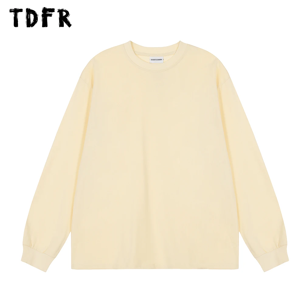 

Базовая однотонная мужская футболка с длинным рукавом, весна-осень, повседневная простая свободная хлопковая Футболка с круглым вырезом для мужчин