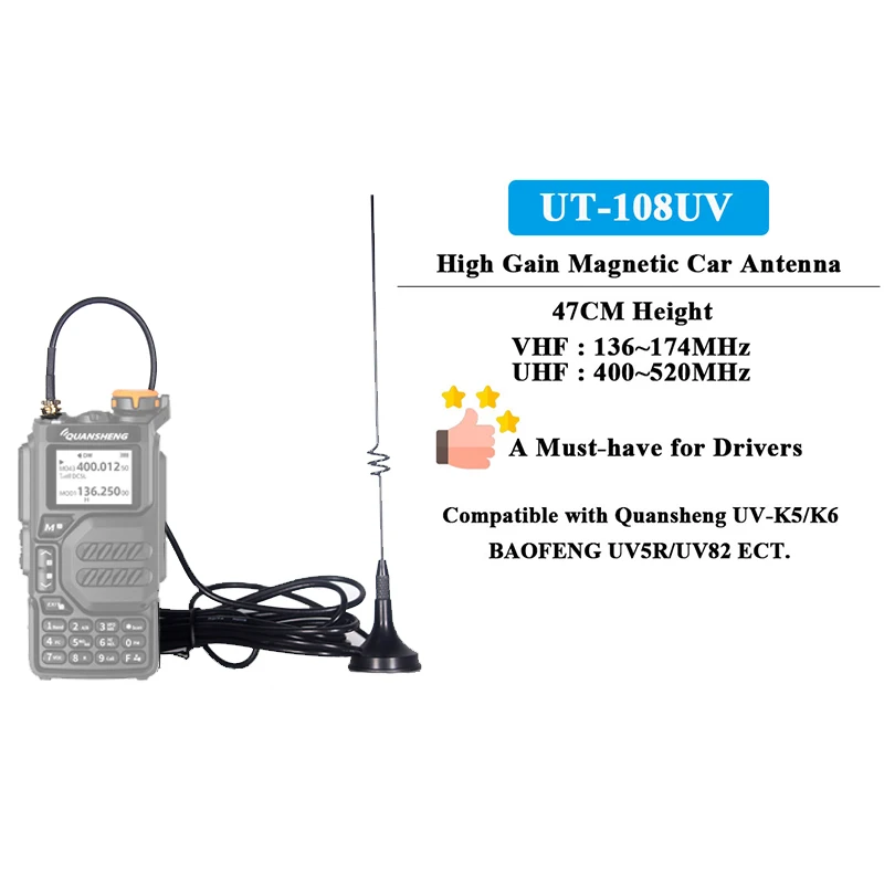 HYS Antenne Radio CB 27 MHz, Compatible Avec Radio Portable Quansheng