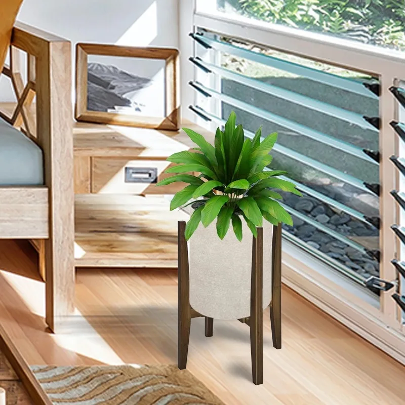 Plant Stand Solid Adjustable Wood Item Plant Rack for Home Decor Flower Pot Stand Easy Assembly Outdoor Garden Patio Furniture plant stand wooden flower shelf