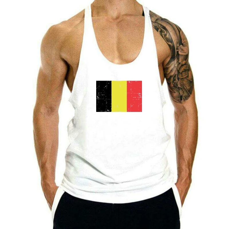 

Майка мужская в винтажном стиле с флагом Бельгии