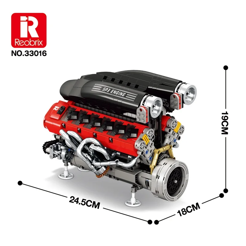MOC Motore Meccanico SP3 Modello 1240PCS Building Blocks Set con Motore di Potenza Tecnico di Montaggio Giocattoli per I Bambini Regalo di Natale