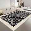 French Retro Carpet Living Room Decoration Checkerboard Rugs for Bedroom Ins Wind Plaid Bedside Floor Mat Large Area Plush Rug 3