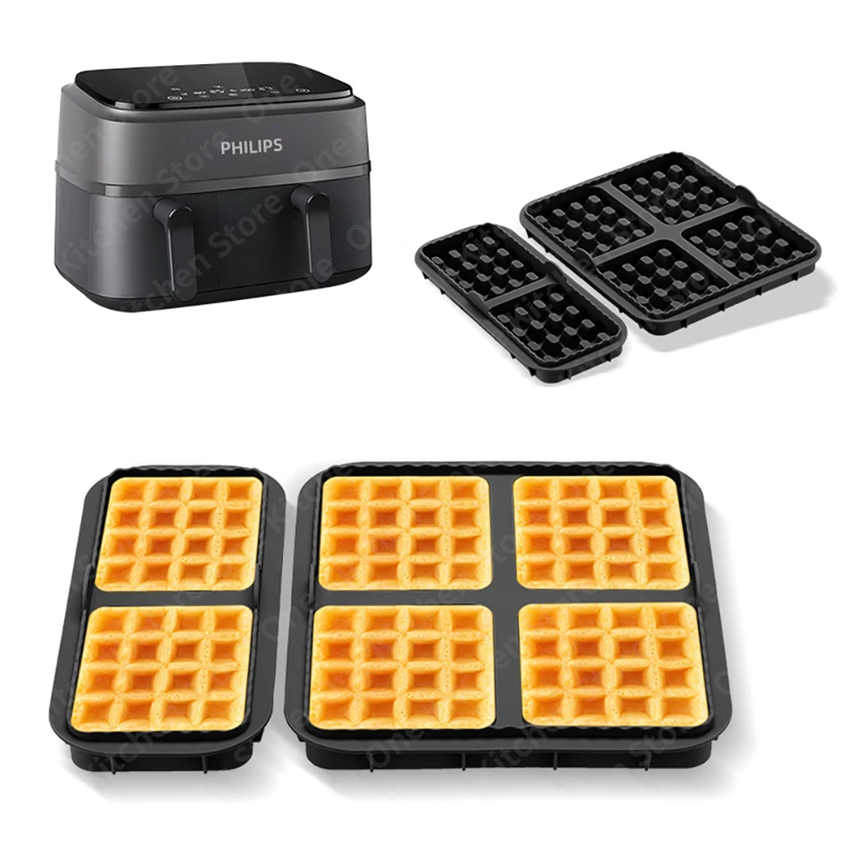 Ninipie 2 Pezzi Accessori Friggitrice ad Aria, per Philips NA350/00 Air Fryer 9L(6L/3L), Stampi Silicone per Friggitrice ad Aria, Contenitori per Friggitrice ad Aria, Accessori per Philips 3000/5000