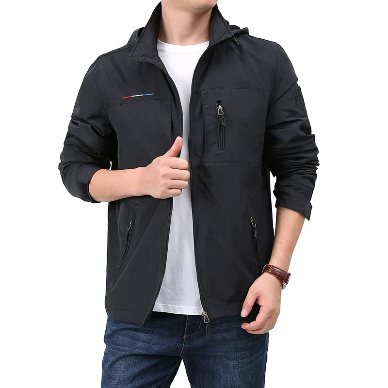 2024 Autumn Men's Windbreaker Jackets Waterproof Windshield Jacket Men Military Hooded Water Proof Wind Breaker Casual Coat Male 3