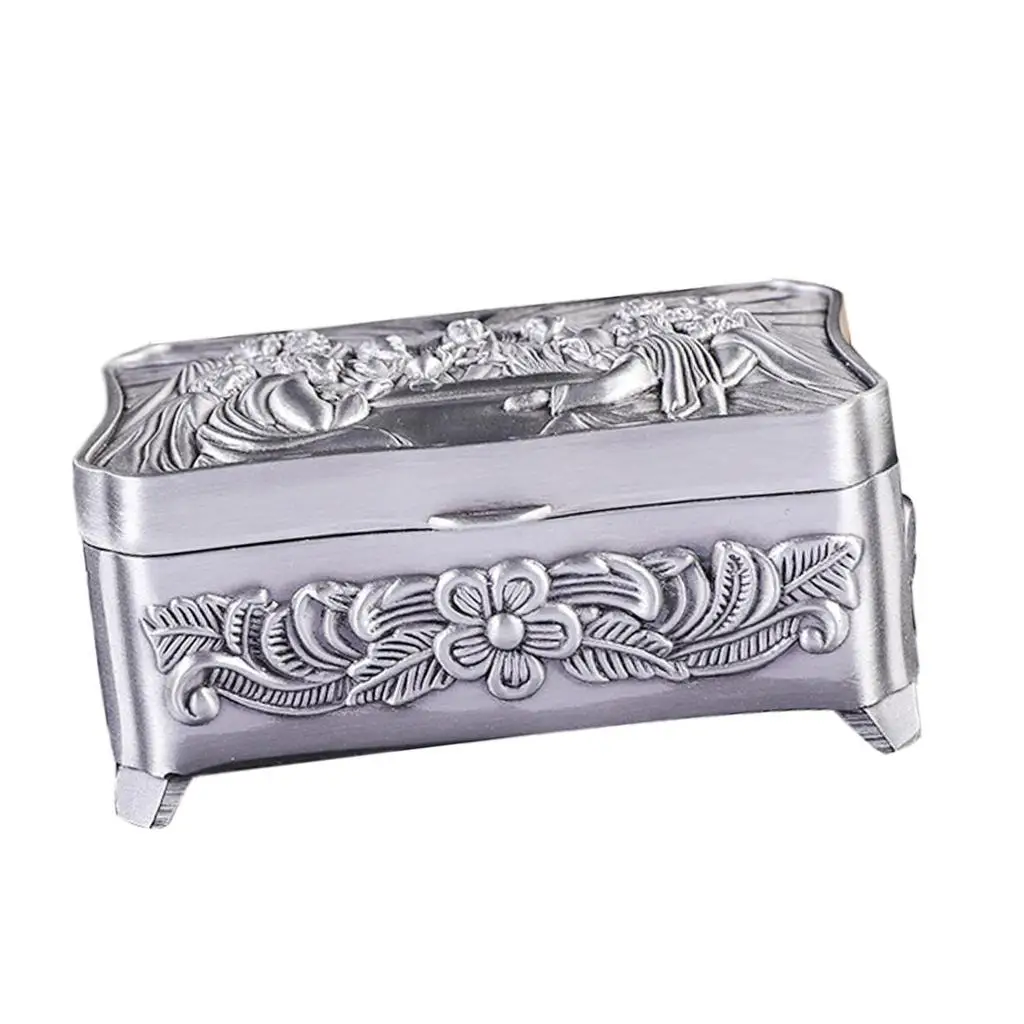 

Rectangle Vintage Trinket Box Floral Jewelry Box Ornate Jewellery Organiser