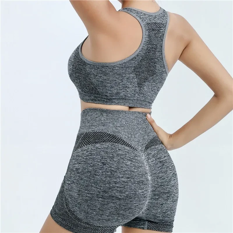 

Highwaisted tight yoga gym wear women peach hip shorts sports gathering vest wear quick drying Autumn and winter fashion items