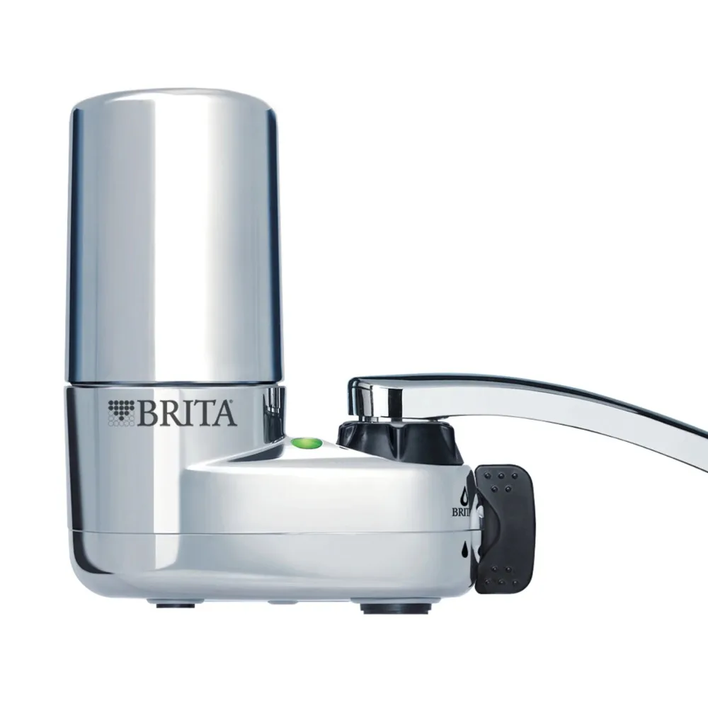 

Brita Chrome Tap Water Faucet Filtration System with 2 Filters and Filter Change Reminder