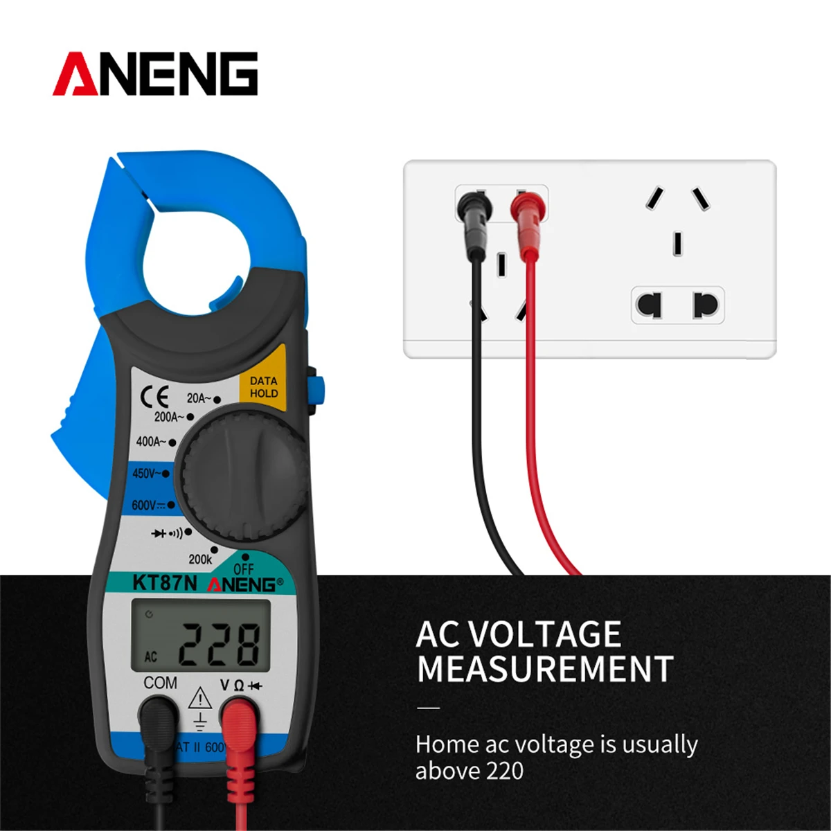 Mini Digital Clamp Meters AC/DC Voltage AC Current 600v True RMS ANENG KT87N Multimeter Capacitance Electrical Tester Tools
