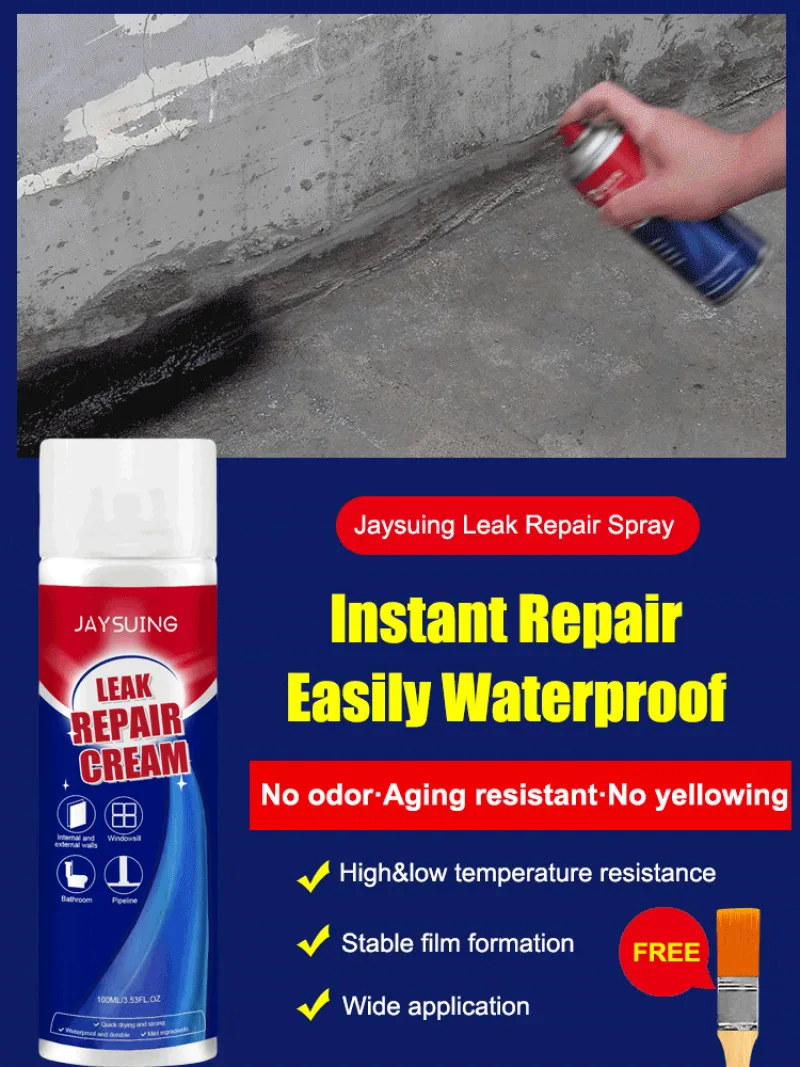 Waterproofing Spray for Bathroom Walls and Moisture Resistant Repair of Leaking Pipes