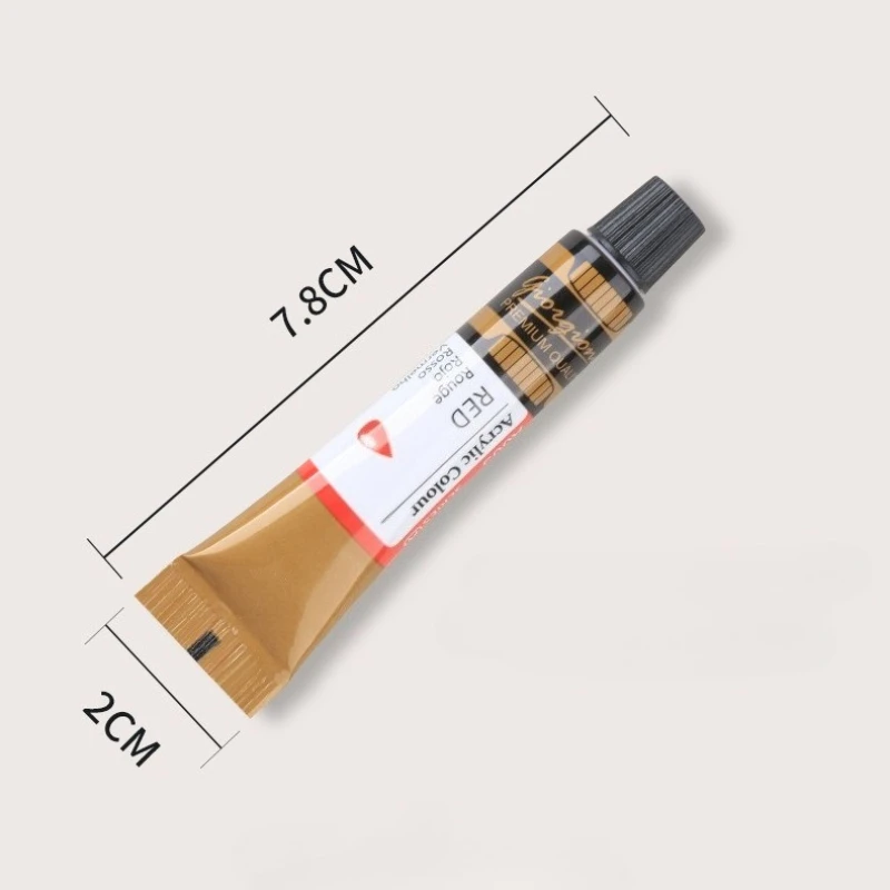12 색 7ml 알루미늄 플라스틱 관형 아크릴 수채화 수채화 수채화 파우더 유리 섬유 유화 안료 세트