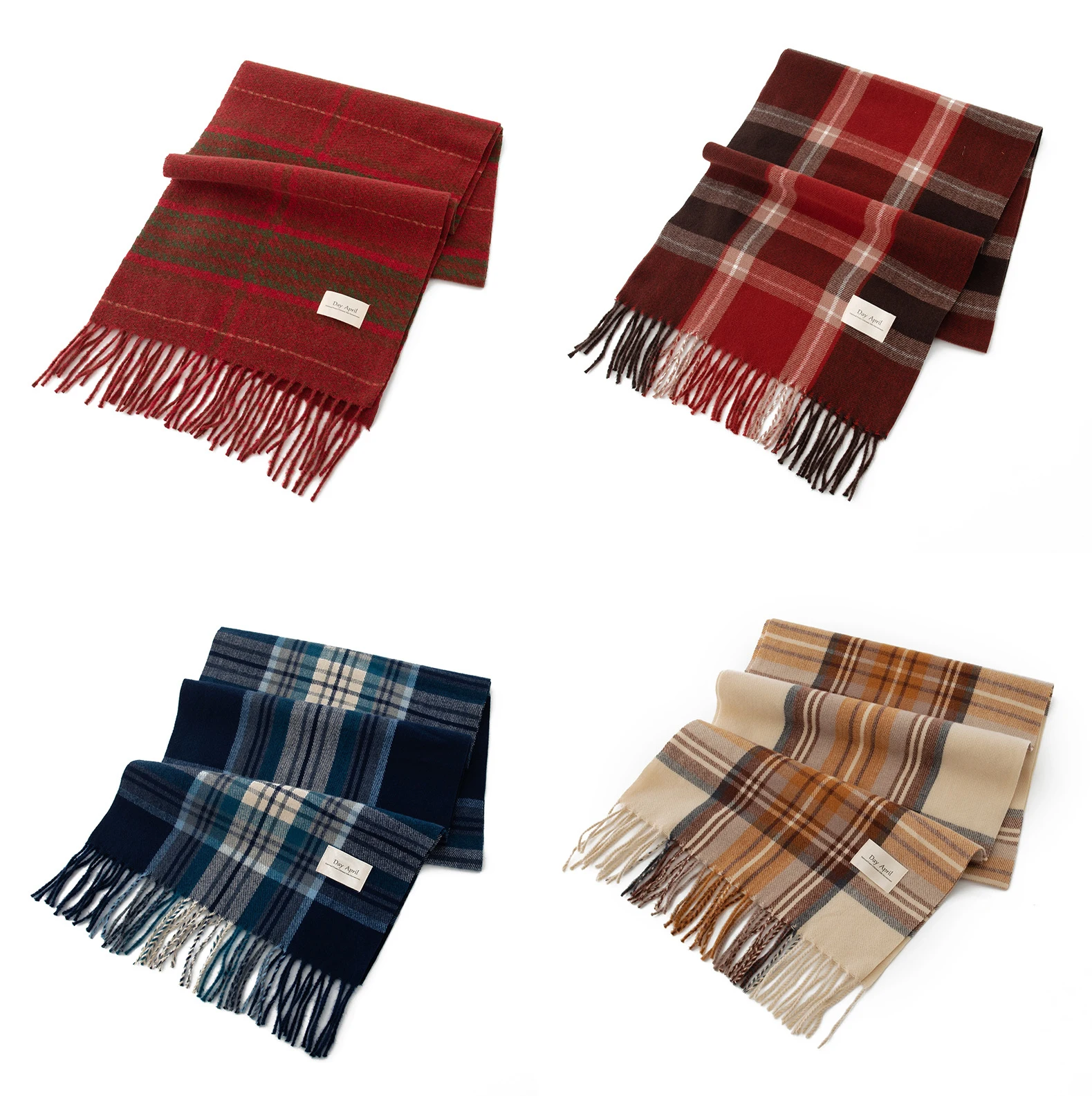 New Christmas Plaid Scarf Women Warm Imitation Cashmere Tassel Women's Scarves Fashion Commuter Shawl Merry Christmas Gifts