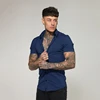 Summer Men's Shirt European American Fashion Trend Slim Fit Shirt For Men Cardigan T-shirt Mens Short Sleeve Shirt Men Blouse 1
