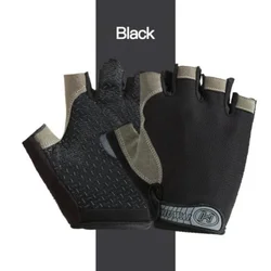 Enhanced Performance Gym Gloves - Fingerless Anti - Slip Shock - Absorbing Training Gloves for Weightlifting & Cycling (Black)