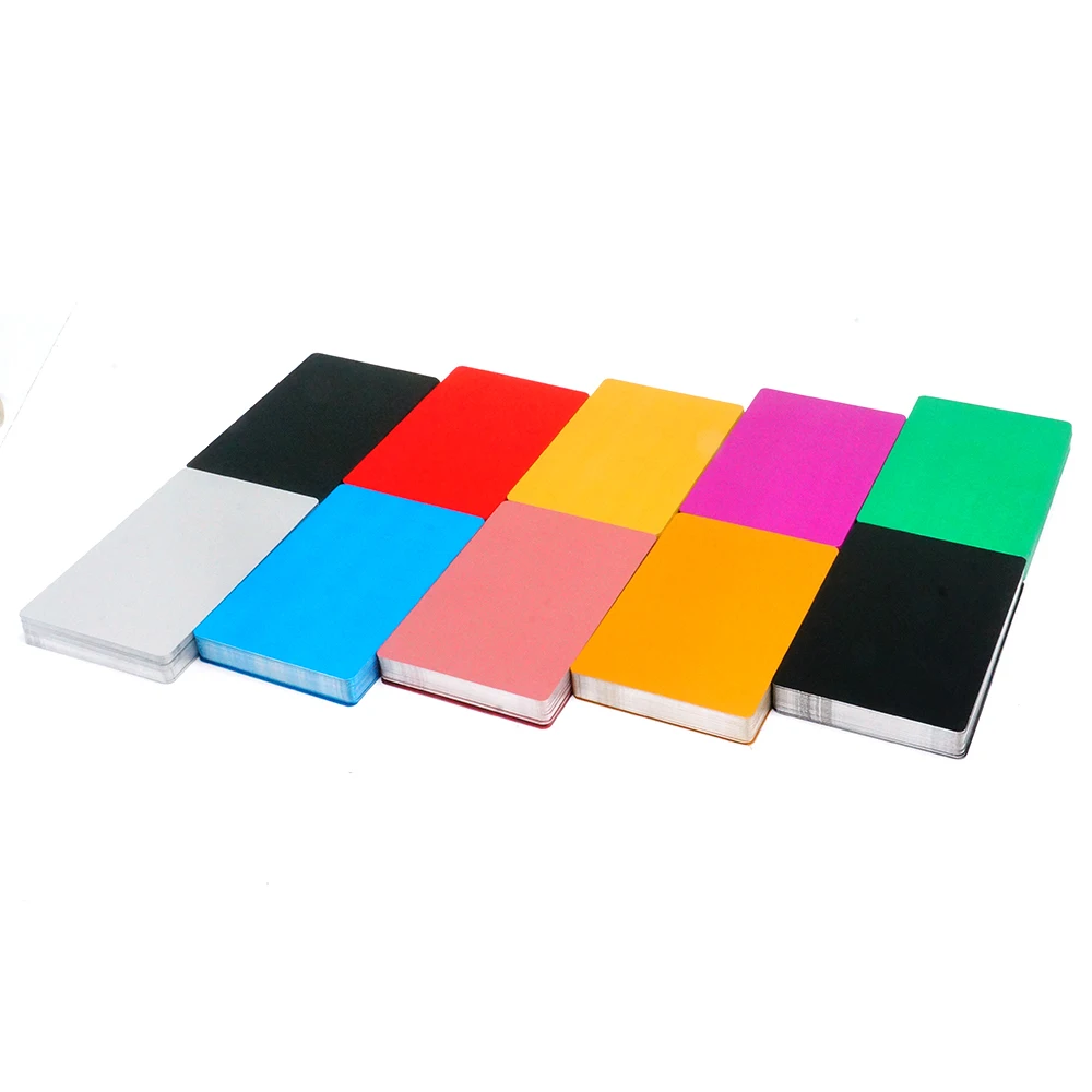 Aluminum name card 50PCS Colorful Metal Business Cards Fiber Laser Marking machine aluminum alloy Blank Card