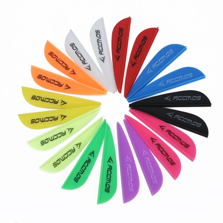 Archery Arrow Feathers 50pcs ACCMOS 1.75inch Plastic Drop-shaped Arrow Feather For Archery