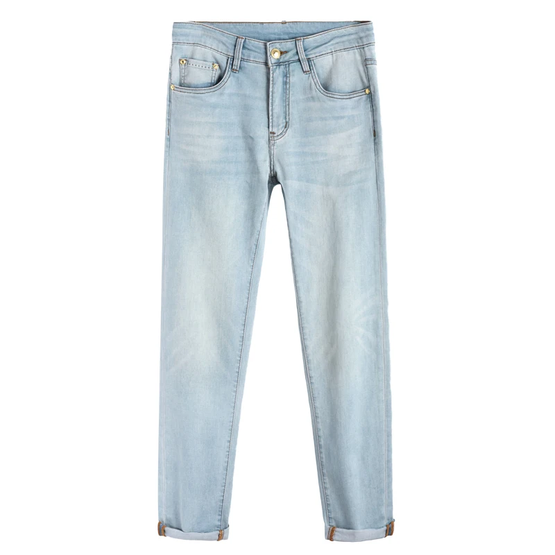 2024 high luxury business European goods new men's pants gem blue fashion casual versatile Slim small straight men's jeans