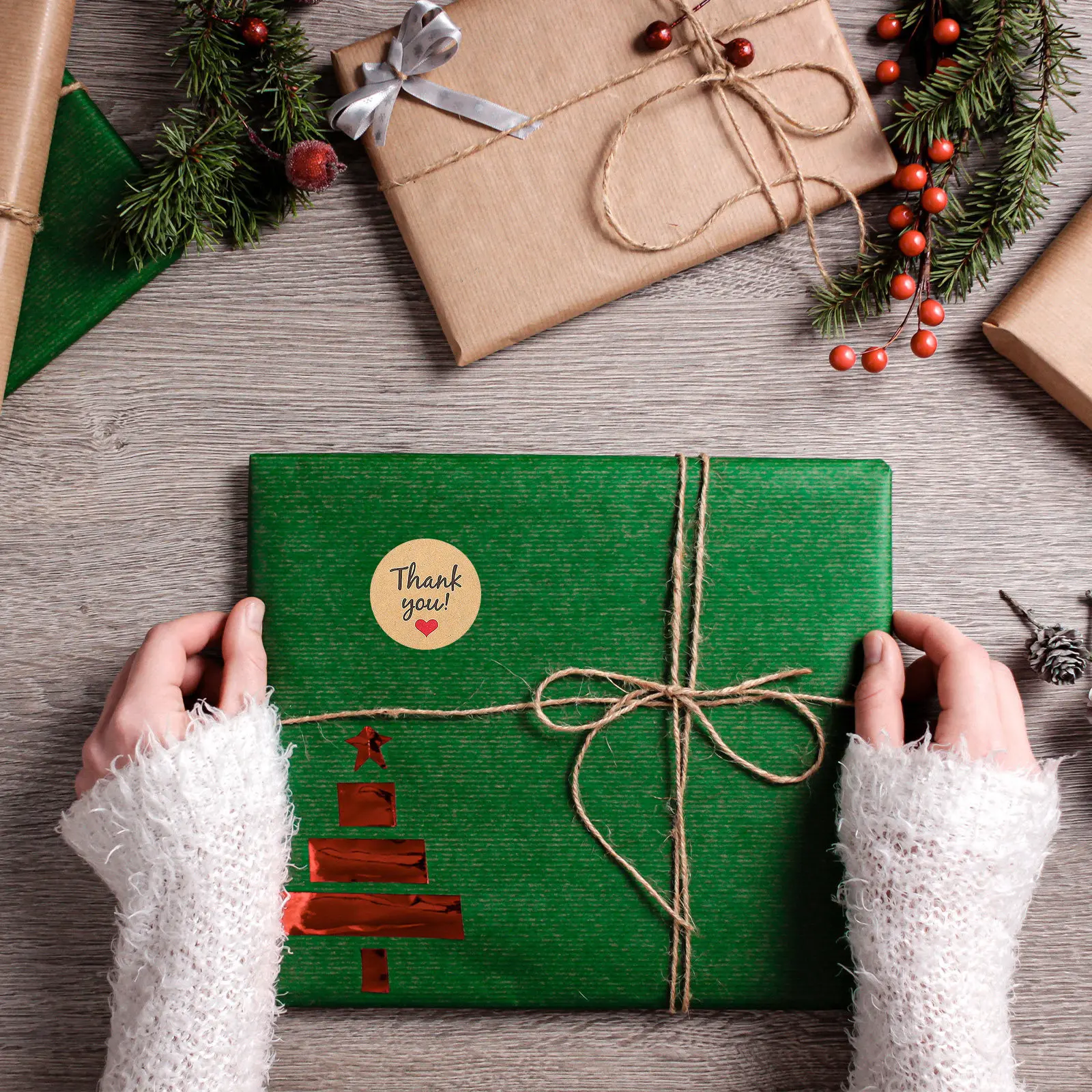 10장 종이 감사 스티커, 매끄러운 표면에 붙는 자가 접착식, 잔여물 없음, 베이킹 포장 라벨 씰 스티커